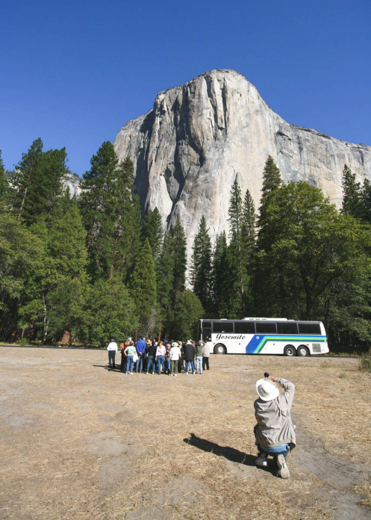 Tour group visiting things to do in Yosemite National Park