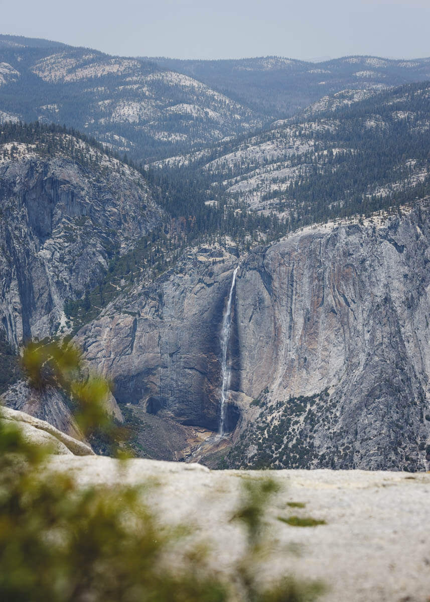 View of Yosemite Falls from the Sentinel Dome Trail