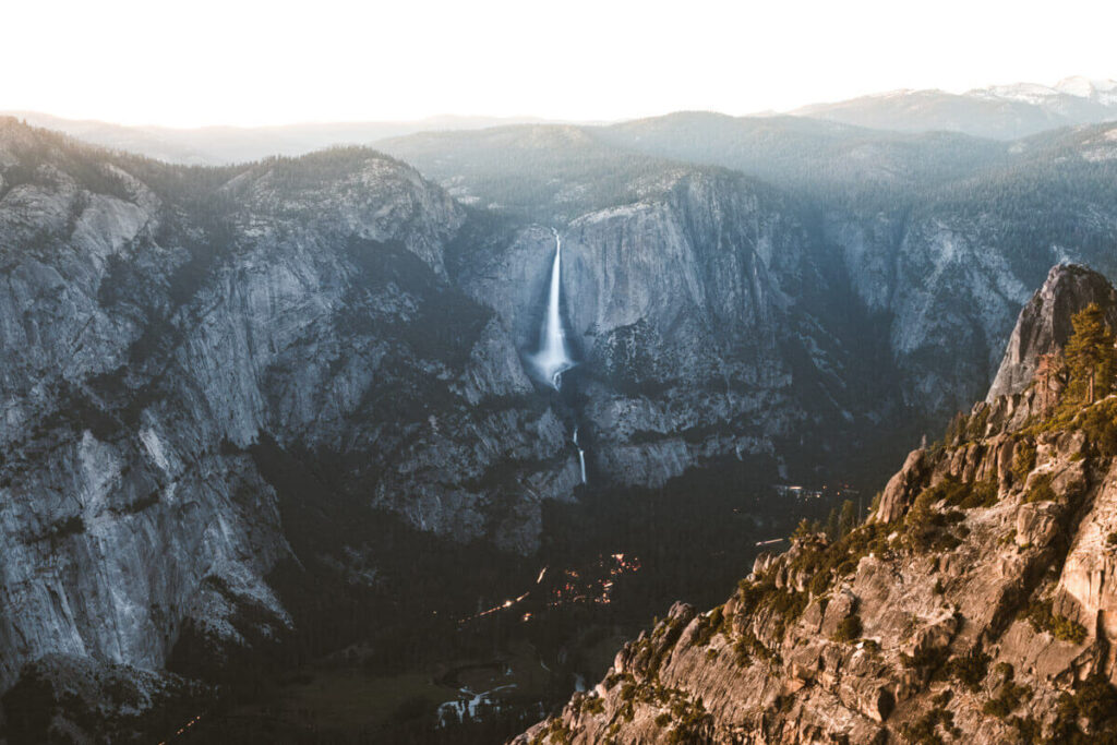 View of Yosemite Falls from the Taft Point Trail