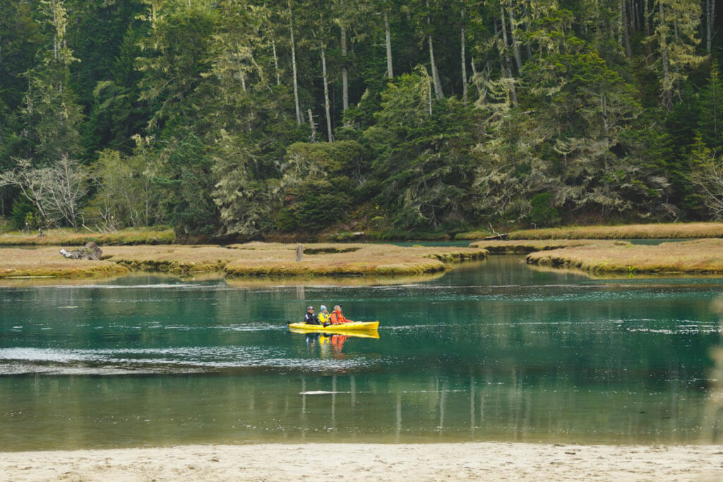Kayaking at Big River Beach for things to do in Mendocino