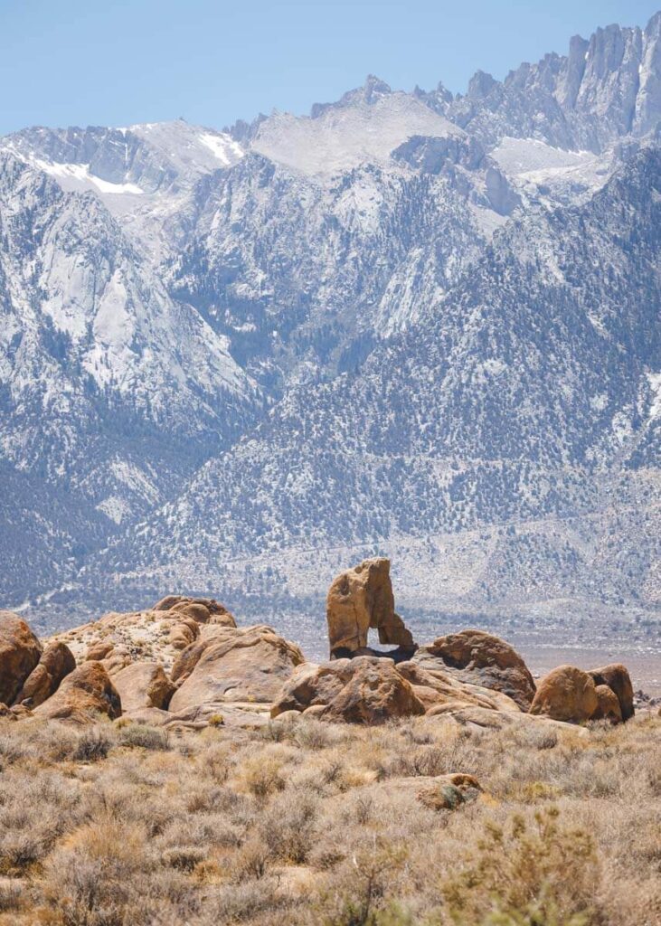 Boot Arch rock formation on the Alabama Hills Movie Road