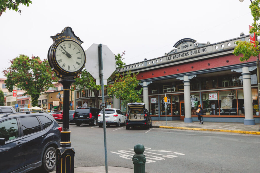 Shopfronts in downtown for things to do in Santa Rosa.