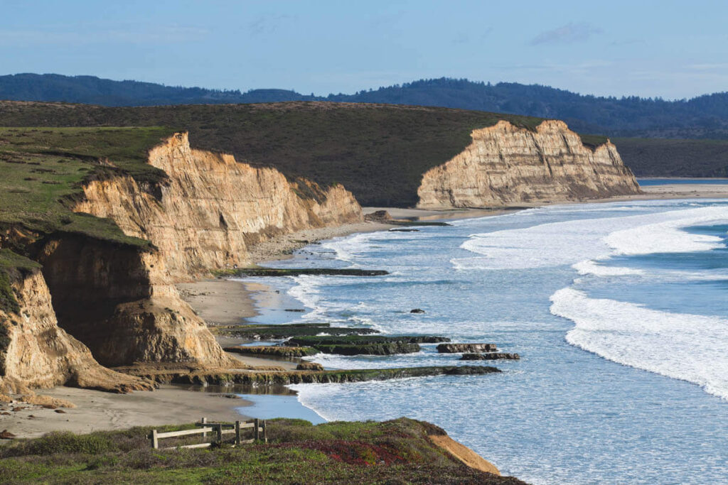 View over Drakes Beach one of the beaches in Point Reyes, California