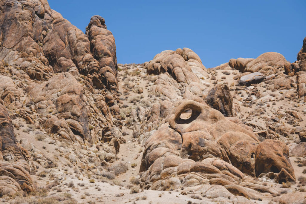 Eye of Alabama rock formation on the Alabama Hills Movie Road