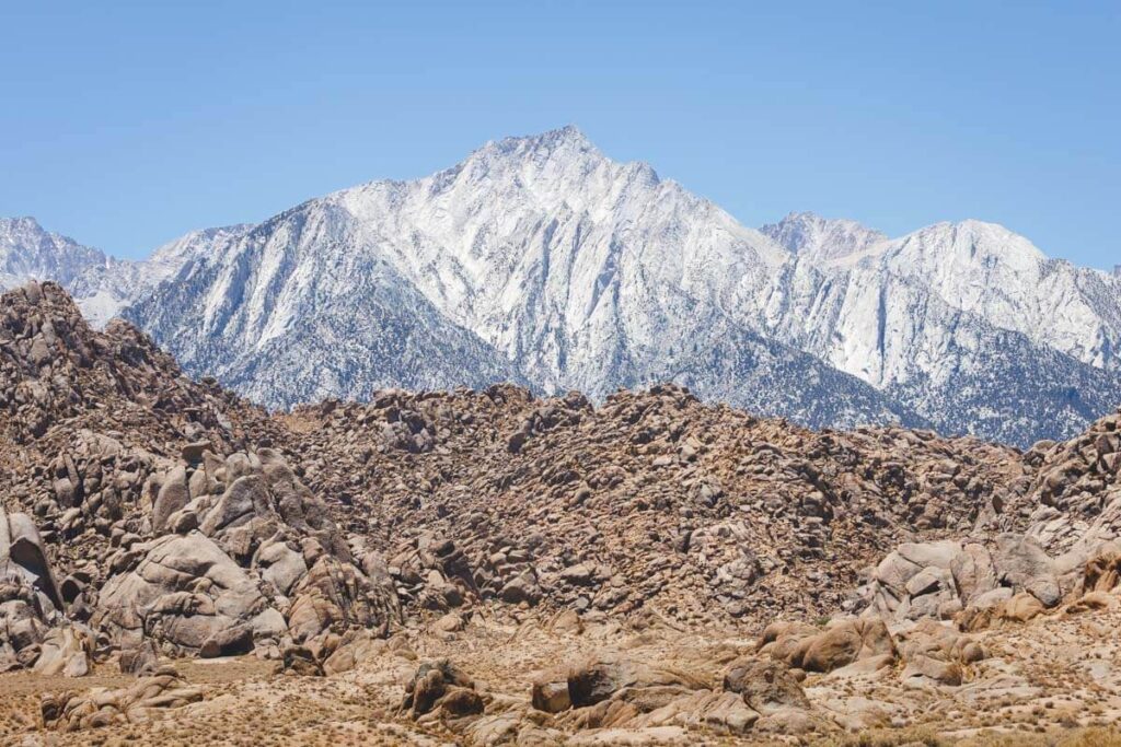 White mountains around Alabama Hills Movie Road