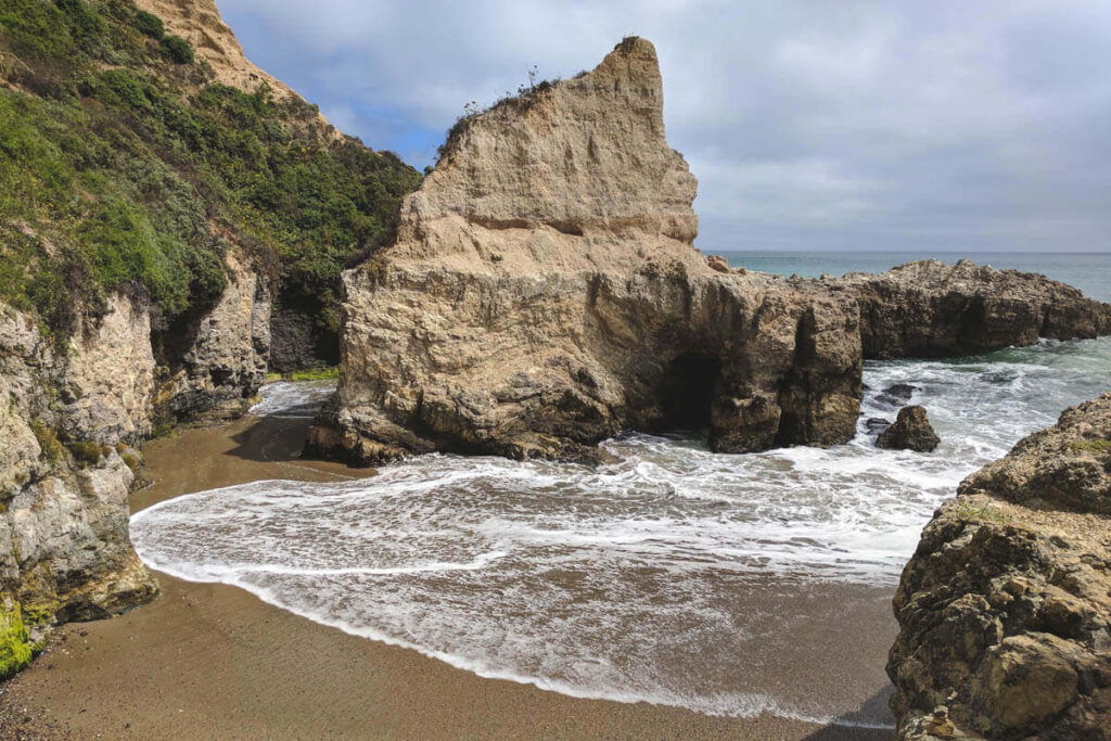 Rock formation at Limantour Beach one of the beaches in Point Reyes