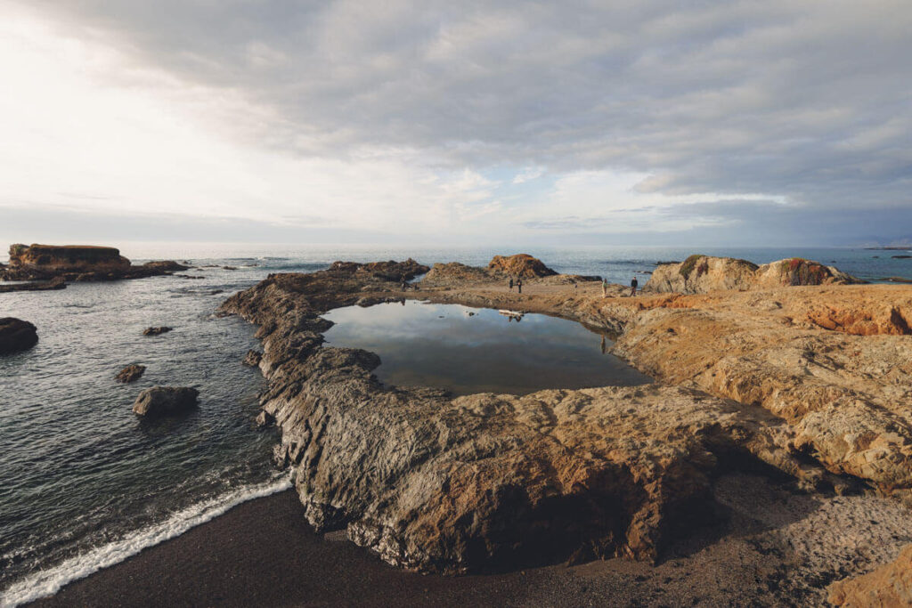 Rock pool on Glass Beach for one of the best things to do in Mendocino