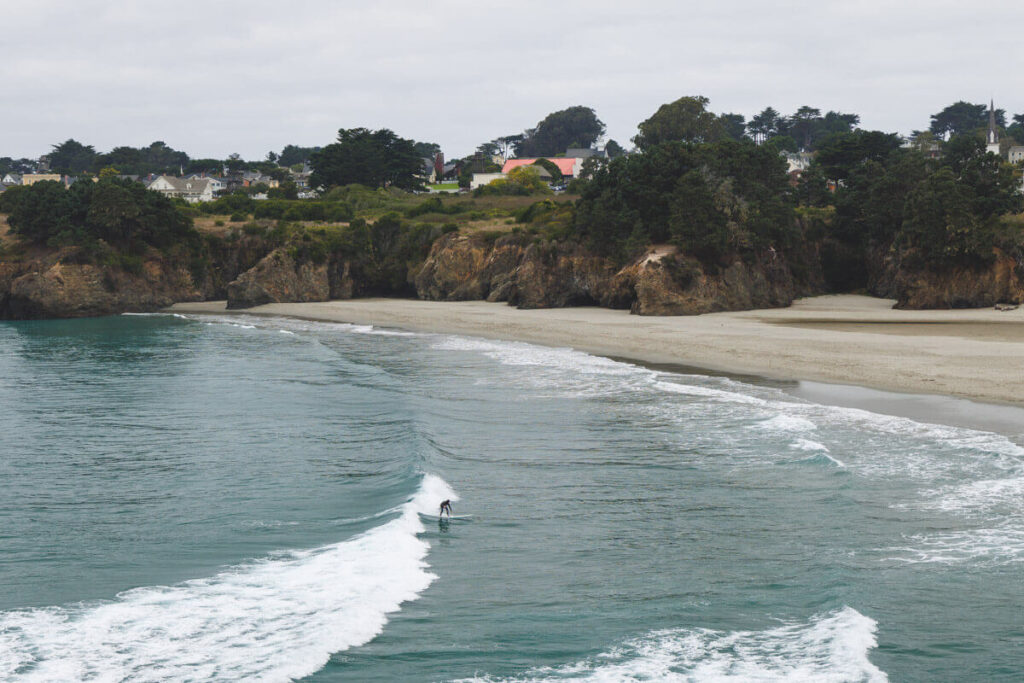 Surfing at Mendocino Bay Viewpoint one of the best things to do in Mendocino