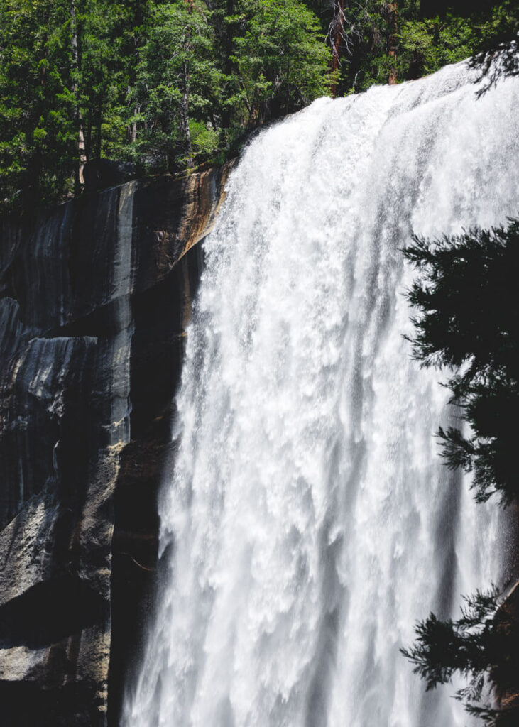 vernal falls up close at vernal falls hike in yosemite