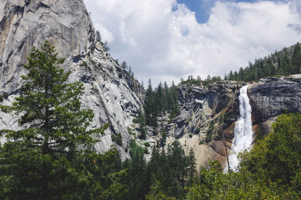 nevada falls view from clark point at vernal falls hike