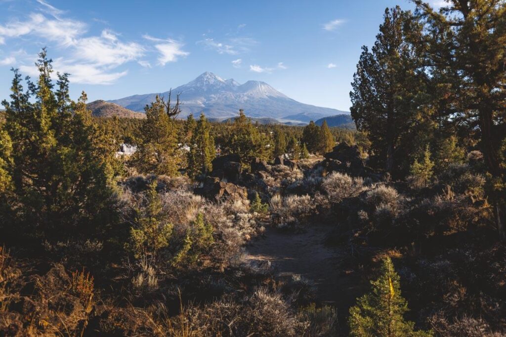 Views of Mount Shasta before getting to Pluto's Cave