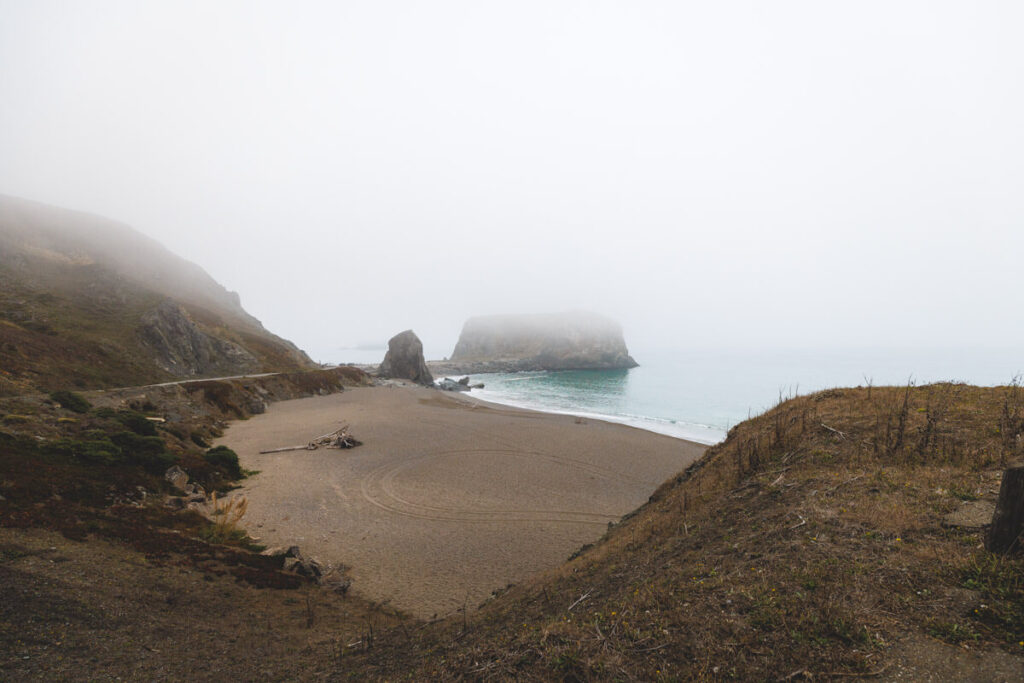 A misty morning at Goat Rock in Sonoma Coast State Park.