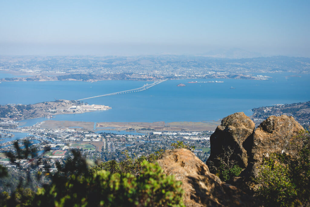 A view of the city from East Peak summit in Mount Tamalpais State Park.