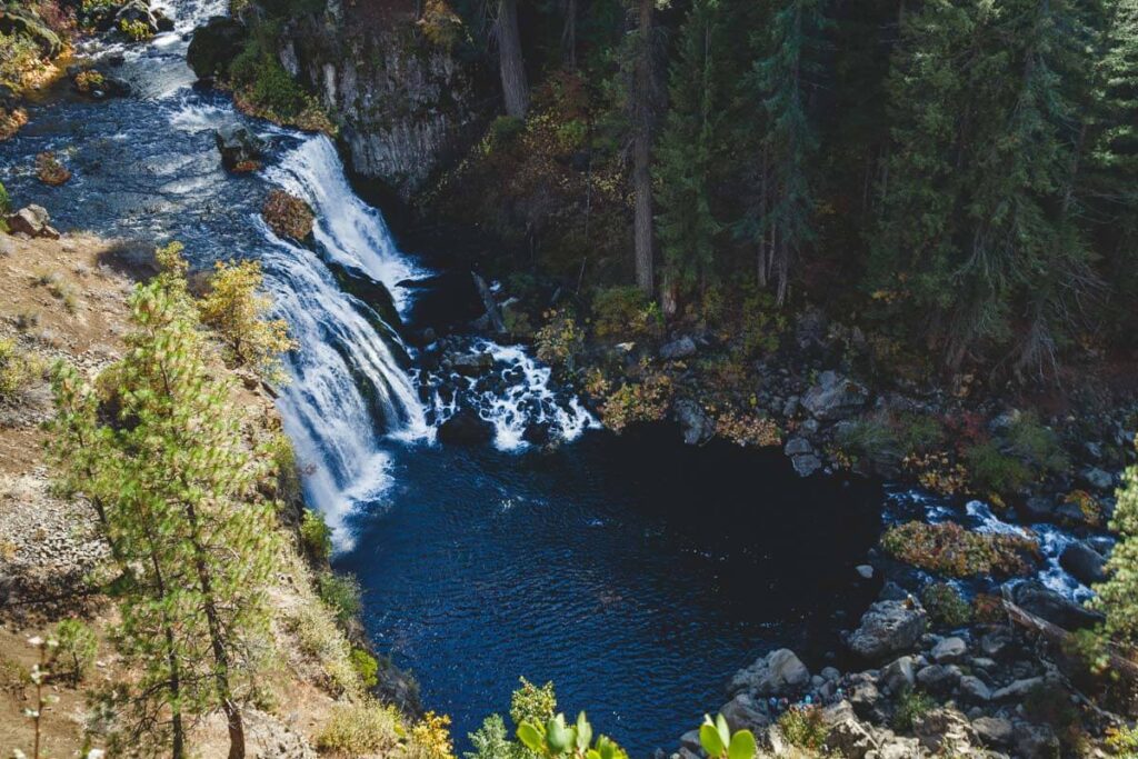Overlooking Middle McCloud Waterfall in Northern California.