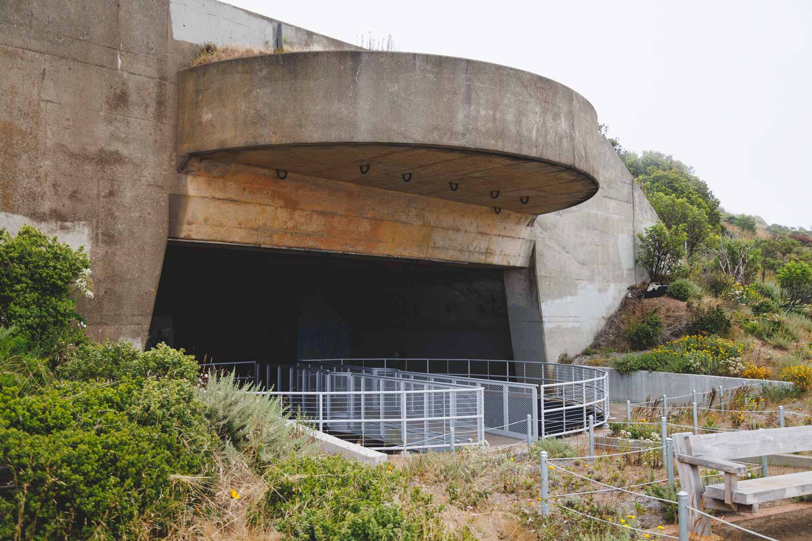 The concrete Battery 129 at Hawk Hill in San Francisco.