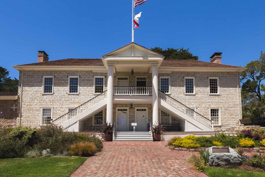 The exterior of the haunted Colton Hall Museum in Carmey-by-the-Sea.