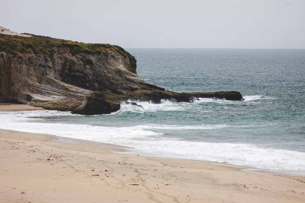 An empty Laguna Beach on an overcast day in Coast Diaries State Park.