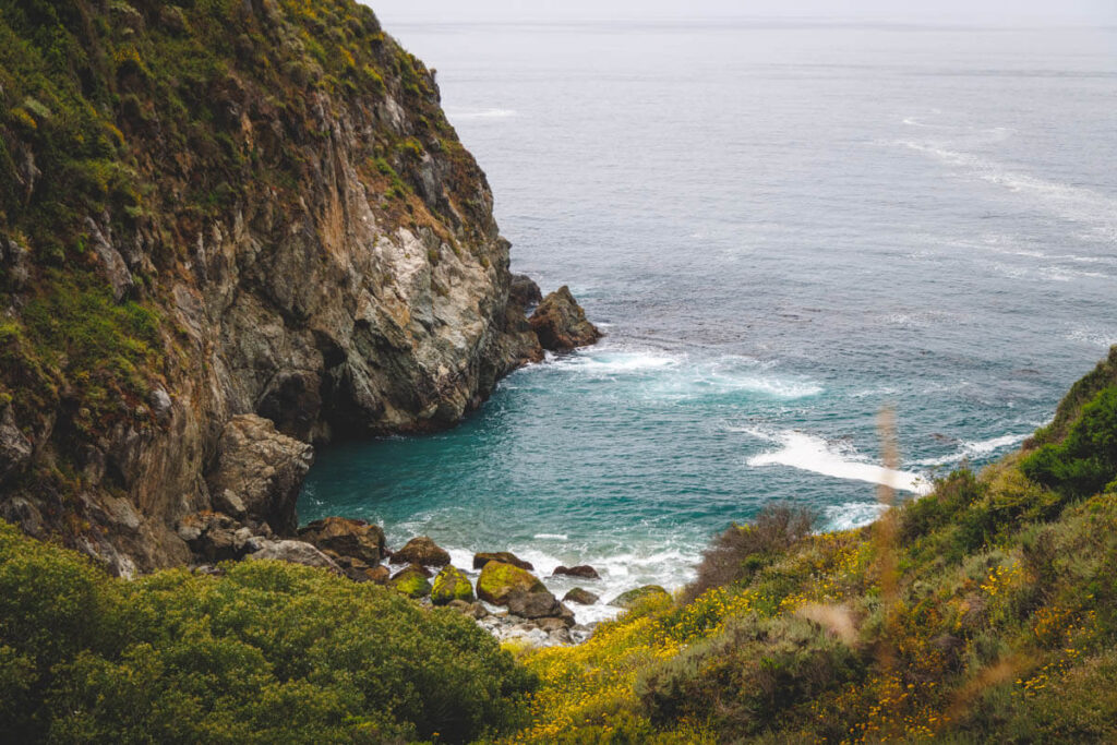 A view looking out over the Pacific Ocean.