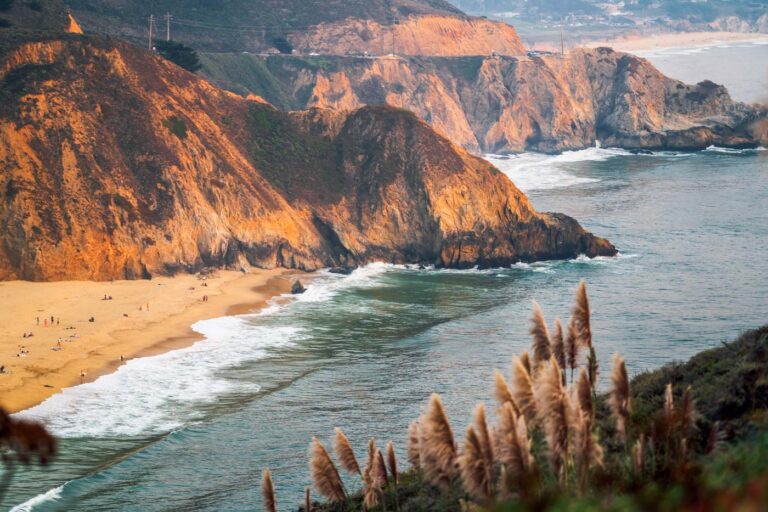View across Gray Whale Cove State Beach near Half Moon Bay.